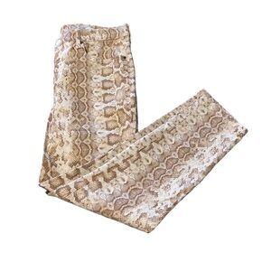 a.n.a High Rise Skinny Ankle Length Beige and Brown Snake Print Pants Size 12